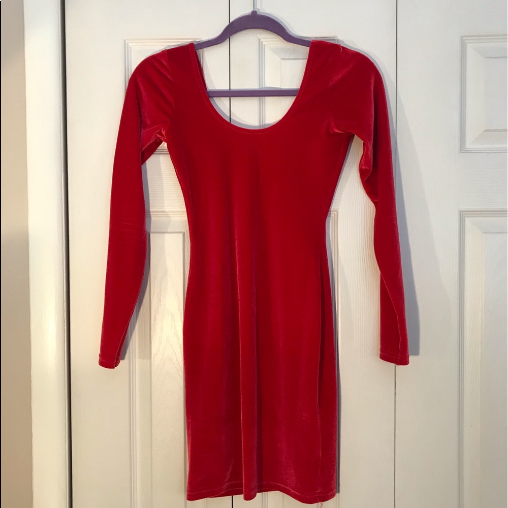 Women’s red velvet dress
